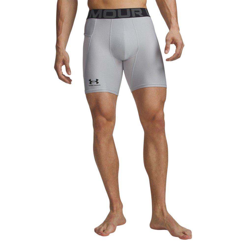 Under Armour Men's HeatGear 6" Compression Shorts - Grey/Black - GREY/BLACK